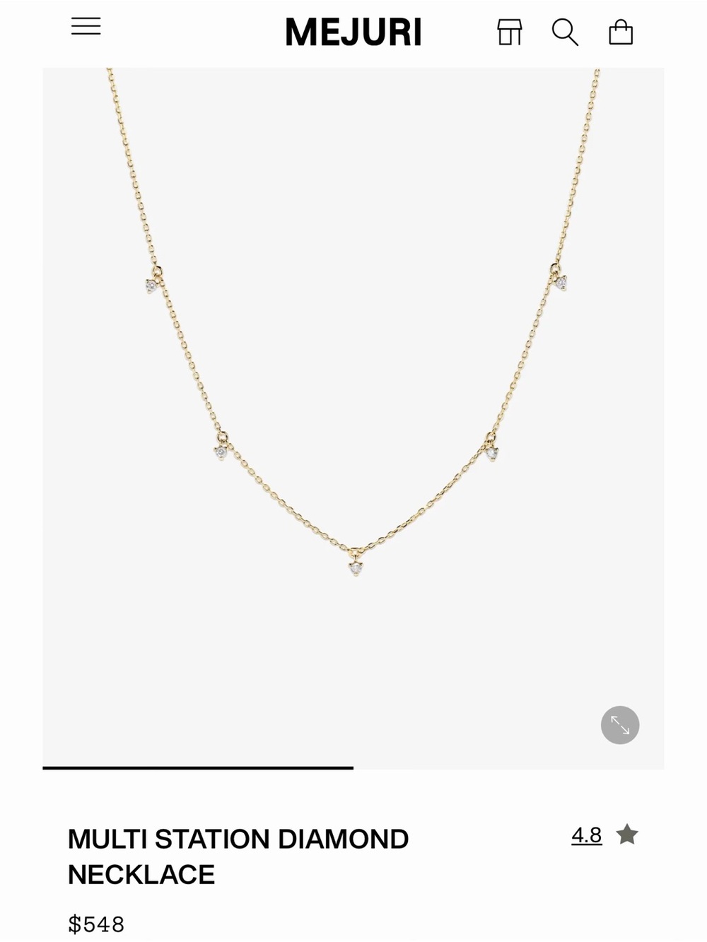 Mejuri 14k Multi Diamond Station Necklace